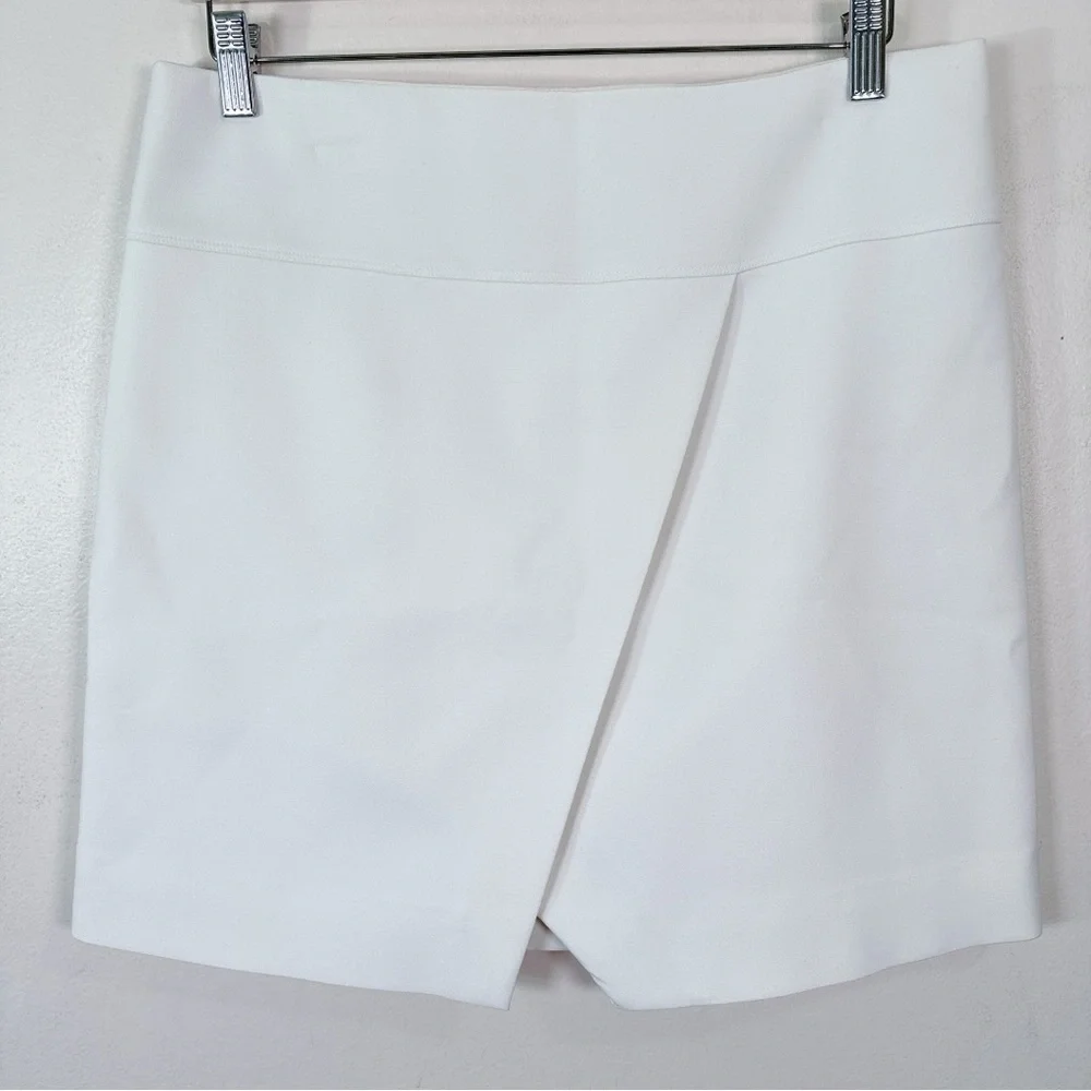 J Crew Womens Size 10 Crossover Wrap Falda Mini Pencil Skirt Ivory Color
